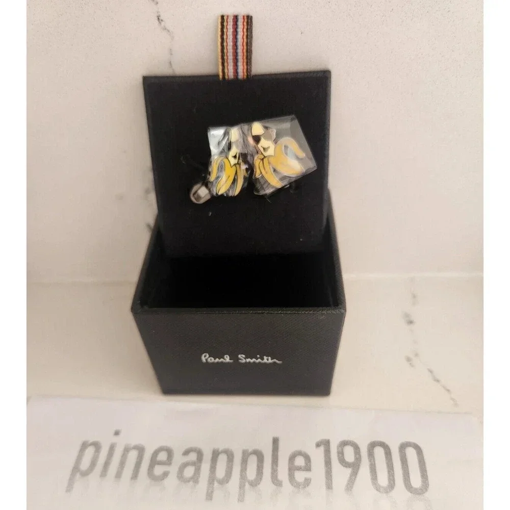 NIB Paul Smith Metal CUFFLINKS Banana with Sunglasses